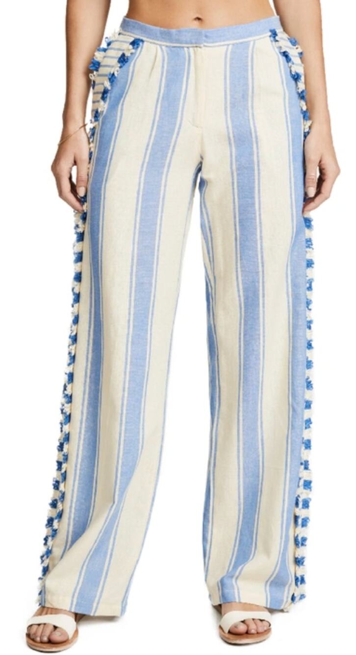 Dodo Bar Or Kika triped Cotton-Gauze Wide Leg Pants Blue Medium